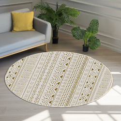 Dywan okrągły Novo 90x90 cm, beżowy Sahara - pluszowy, miękki do salonu i sypialni