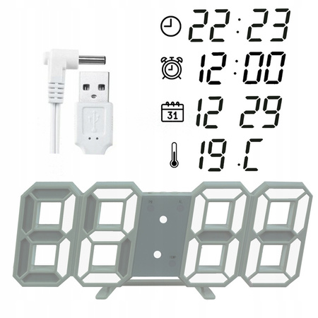 Zegar budzik z termometrem LED - DAC5