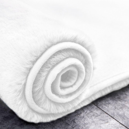 Dywan Rabbit futro królika antypoślizgowy nowoczesny miękki 120x160, biały