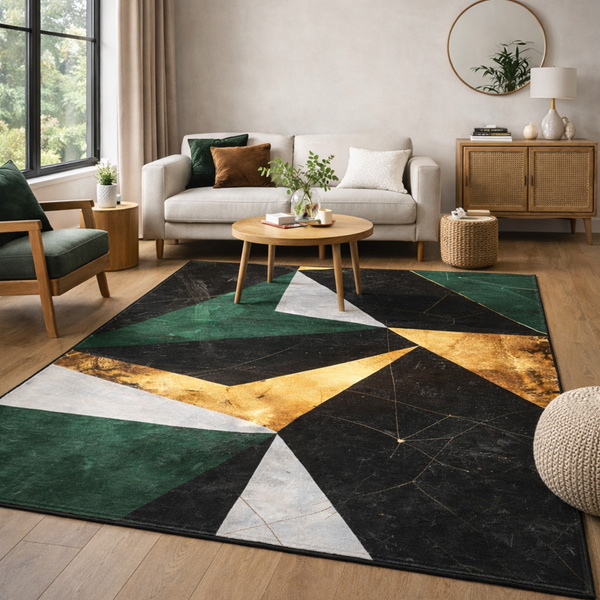 NOVO Strado modern carpet for living room marble pattern velvet Green Marble 160x200 cm
