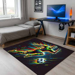 Dywan gamingowy 3D Football 100x150 cm - nowoczesny wzór 3D do pokoju gracza