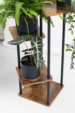 Kwietnik metalowy na kwiaty stojący wysoki 5 poziomów duży 106cm XL PALACE, czarny