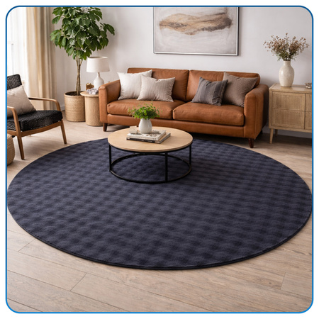 Dywan okrągły Rabbit Bubble 120 cm - miękki puszysty dywan do salonu i sypialni - szary