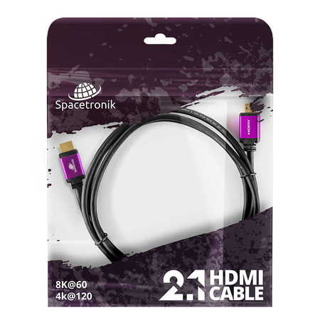 Certyfikowany kabel HDMI 2.1 4K 120Hz 8K 60Hz Spacetronik Premium 1,5m