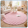 Dywan okrągły Rabbit Bubble 120 cm, różowy - pluszowy, miękki do salonu i sypialni