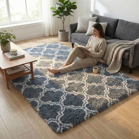 Dywan do salonu shaggy DECOR antypoślizgowy miękki puszysty modny 200x250 Silver Lantern