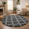 Dywan okrągły do salonu shaggy DECOR antypoślizgowy miękki puszysty 140x140, szary