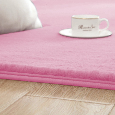 Dywan Rabbit futro królika antypoślizgowy nowoczesny miękki 120x160, butelkowozielony