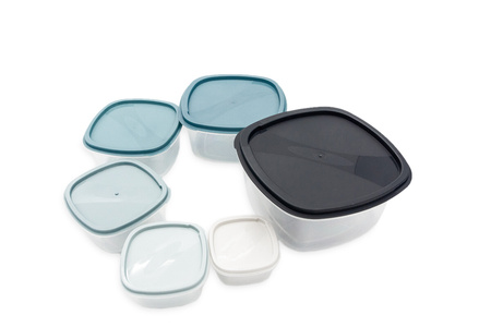 Set of food containers with lid plastic 6 pieces