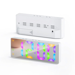 Budzik zegar elektroniczny cyfrowy LED 24h głośny alarm drzemka temp, biały