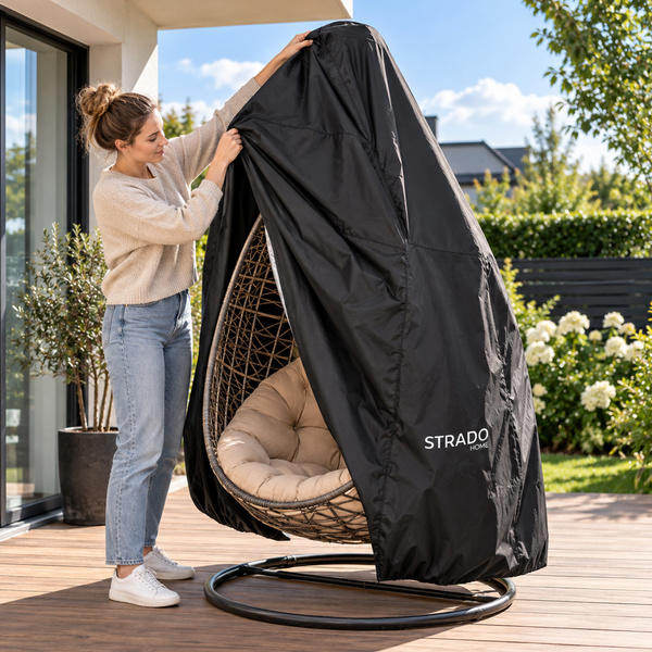 Pokrowiec na krzesło wiszące 158x108cm - Black