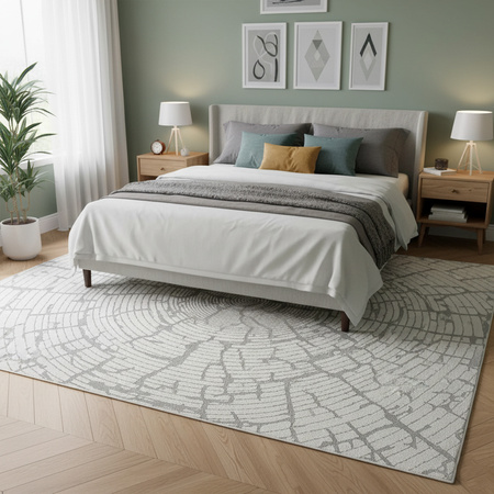 Dywan 140x200 do salonu pętelkowy duży japandi nowoczesny ciężki gruby POLO, szary