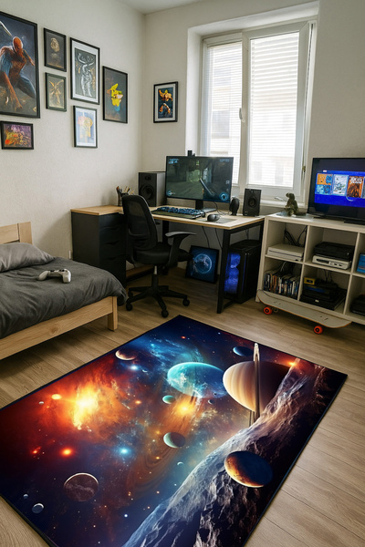 3D gaming carpet Strado Cosmos 140x200 cm planets stars galaxies