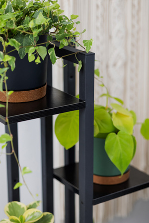 Kwietnik stojący metalowy stojak na kwiaty rośliny na 6 donic TOWER 112,5cm, czarny