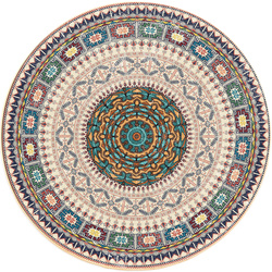 Dywan okrągły Novo 80x80 cm, beżowy Orientalny - pluszowy do salonu