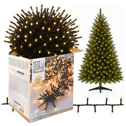 Lampki choinkowe 1512 LED białe ciepłe wewnętrzne zewnętrzne 15m Timer IP44, biały