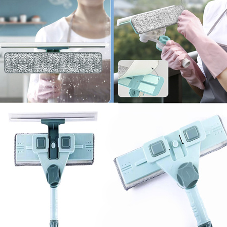 2w1 Teleskopowa Myjka Ściągaczka do mycia okien szyb luster 69-145cm, turkusowa