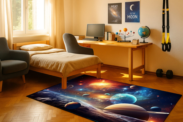 3D gaming carpet Strado Cosmos 140x200 cm planets stars galaxies