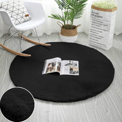 Rabbit Strado 80x80 Black round rug (Black)