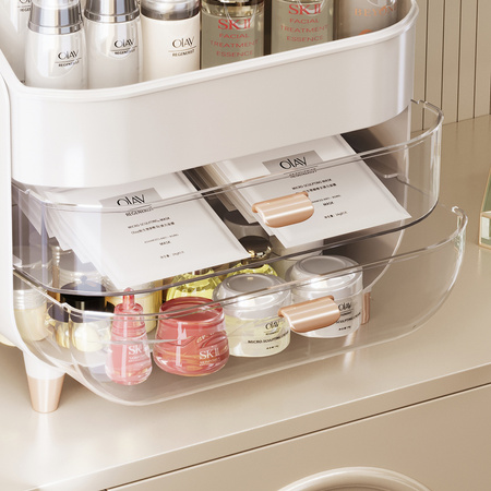 Szkatułka organizer kuferek z drzwiczkami na kosmetyki biżuterię XXL Luna, biały