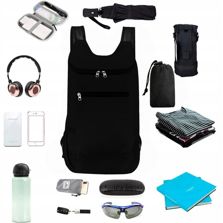 Uniwersalny PLECAK wodoodporny szkolny podróżny turystyczny sportowy torba, czarny