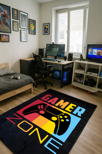 3D Strado GAMER ZONE gaming carpet 120x170 cm modern for gamer's room