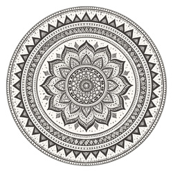 Dywan okrągły Mandala do salonu 120x120 orientalny NOVO antypoślizgowy