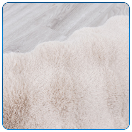 Dywan okrągły Rabbit Bubble 120 cm, beżowy - pluszowy, miękki do salonu i sypialni