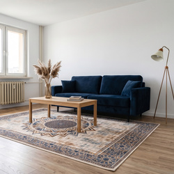 Duży dywan Mandala do salonu 200x300 orientalny NOVO antypoślizgowy miękki