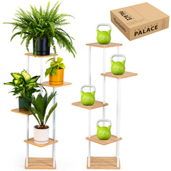 Kwietnik metalowy na kwiaty stojący wysoki 5 poziomów duży 106cm XL PALACE, biały