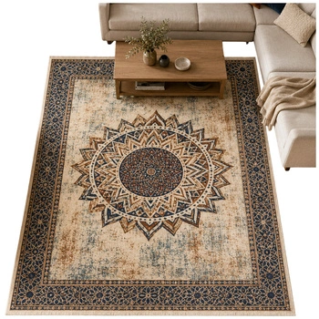 Dywan Mandala do salonu 160x220 orientalny NOVO antypoślizgowy miękki soft