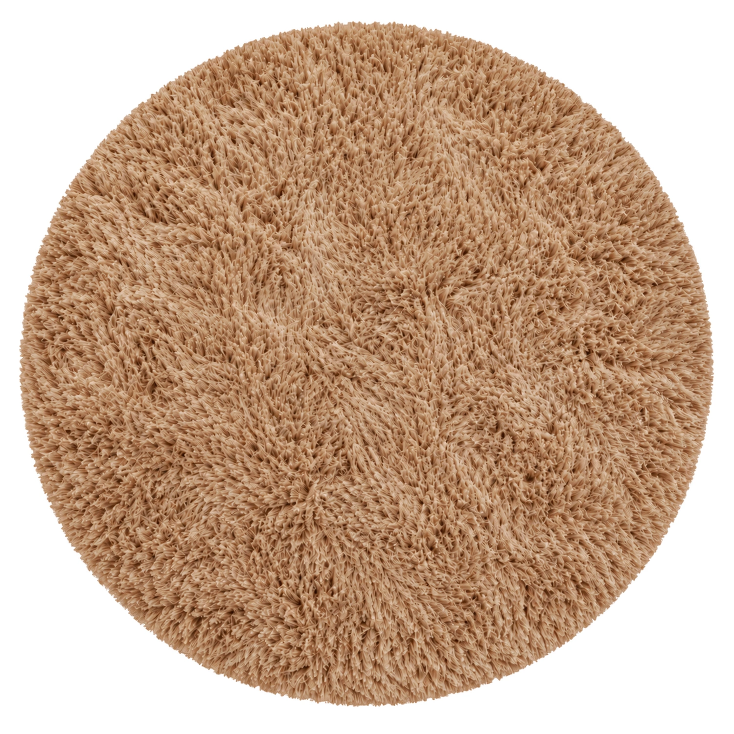 Dywan okrągły Shaggy CappuccinoCamel 150 cm — widok całego dywanu