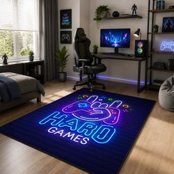 Dywan gamingowy 160x220 dla gracza mata pod fotel antypoślizgowy Hard Games
