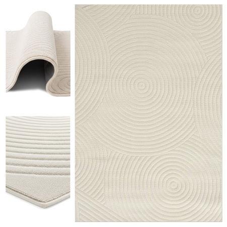 Dywan 160x230 do salonu pętelkowy duży japandi nowoczesny ciężki gruby POLO - Raining Grey (Szary)