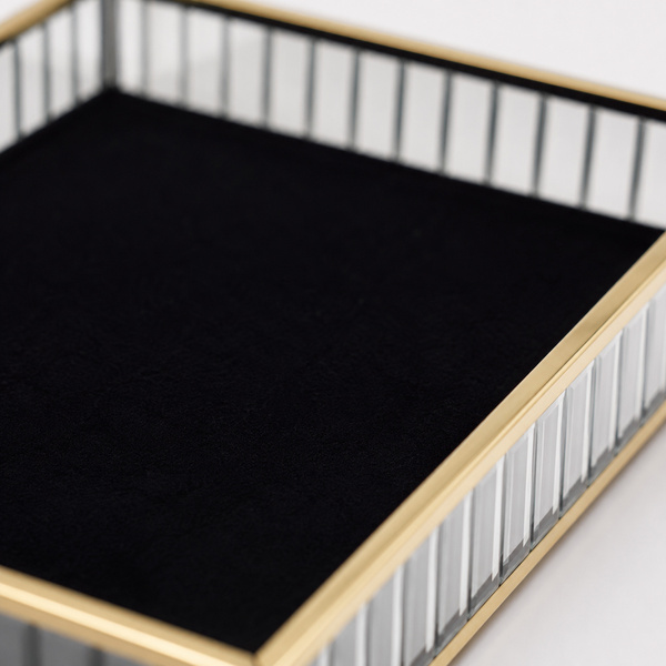 Szklana szkatułka na biżuterię 26x13x4cm 4A Black