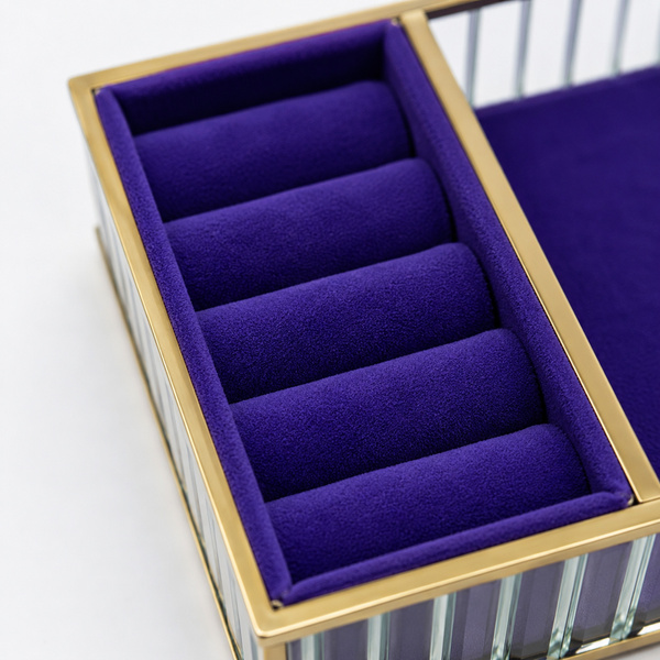 Szklana szkatułka na biżuterię 26x13x4cm 4A Purple