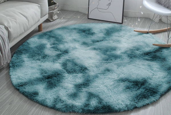 Shaggy Ombre Strado Round Carpet 120x120 OmbreNavy (Dark Blue)