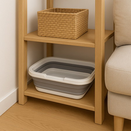 Składany Kosz na zakupy miska silikonowy uniwersalny 38x28,5x15 XXL, szary