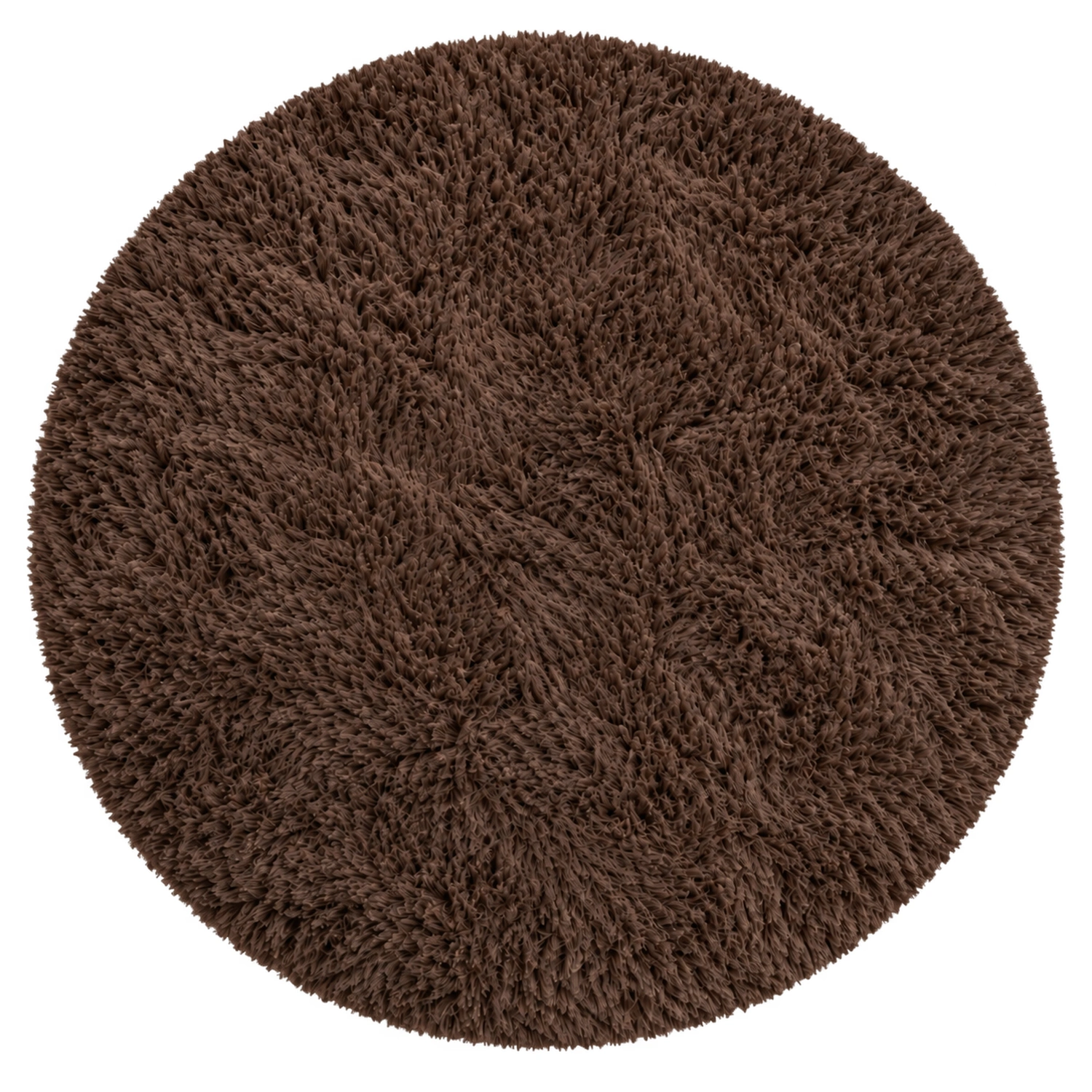 Dywan okrągły Shaggy DarkCoffee 100 cm — widok całego dywanu