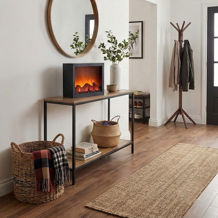 Kominek elektryczny 3D ruchome płomienie ogień wiszący stojący lampa LED