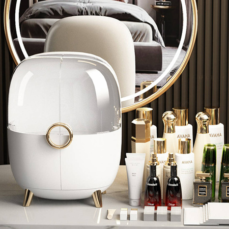 Szkatułka organizer kuferek z drzwiczkami na kosmetyki biżuterię EVE XL, biały