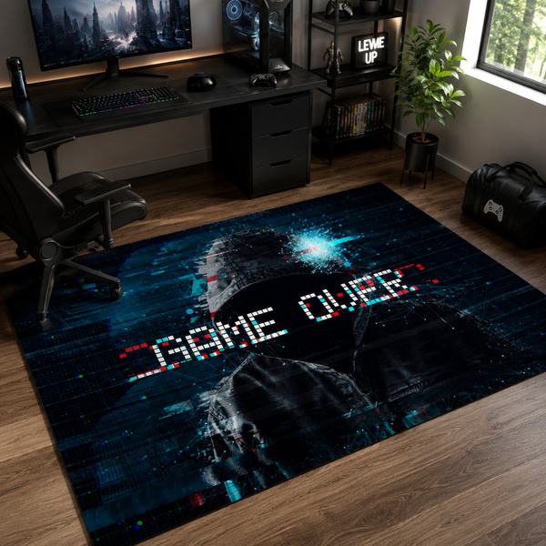 Dywan gamingowy 120x170 dla gracza mata pod fotel antypoślizgowy GameOver