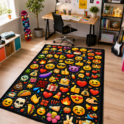 Dywan gamingowy 100x150 dla gracza mata pod fotel antypoślizgowy Emoji 3D