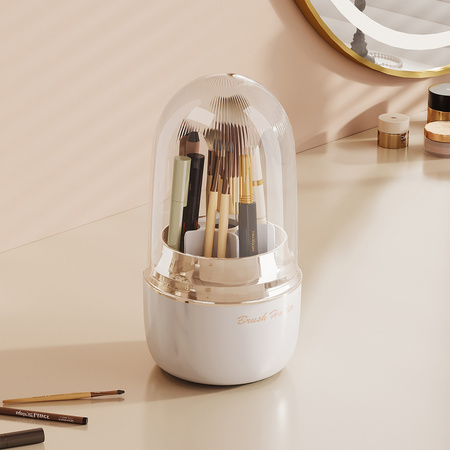 Szkatułka organizer kuferek Bella na kosmetyki i pędzle pojemny akrylowy biały idealny do toaletki