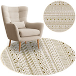 Round carpet NOVO Strado modern beige oriental pattern for living room Sahara 120x120 cm