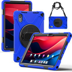 Etui Armor Strap do Lenovo Tab M11, granatowe - ochronne z podstawką, dostęp do portów i przycisków