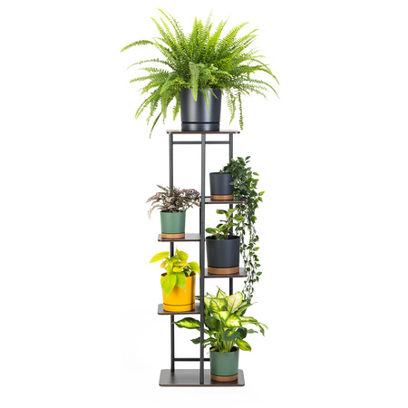 Duży stojący kwietnik 106cm metalowy 6 poziomów na kwiaty regał loft Mondo, czarny