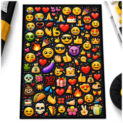 Dywan gamingowy 140x200 dla gracza mata pod fotel antypoślizgowy Emoji 3D