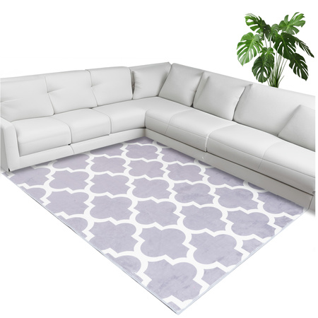NOVO Strado modern carpet for living room delicate grey velvet pattern Morocco Grey 120x170 cm