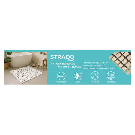 Mata łazienkowa antypoślizgowa do łazienki do wanny pod prysznic 43x61cm (Brązowa)